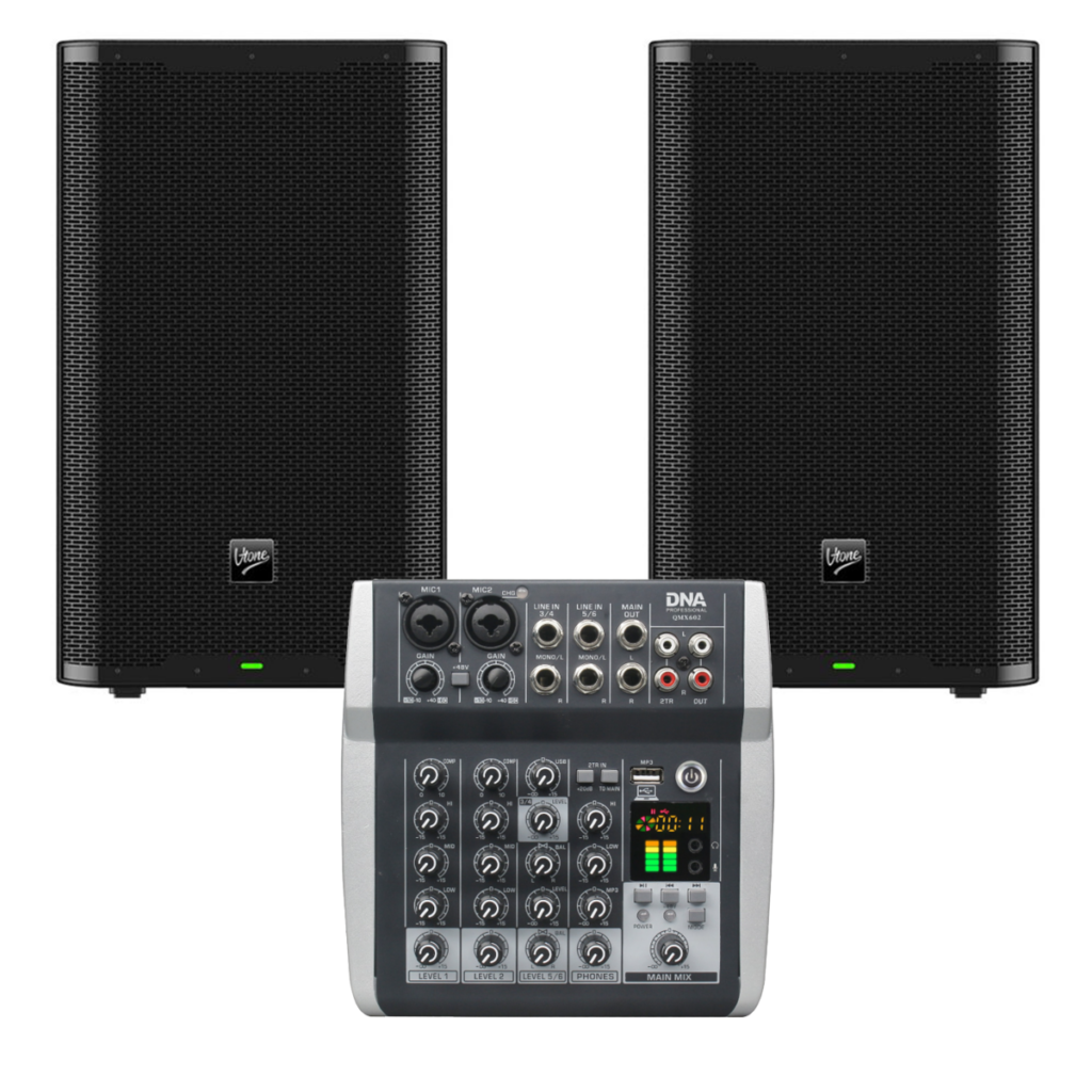 V-TONE OrionX 12" zestaw nagłośnieniowy 2x kolumna + mikser