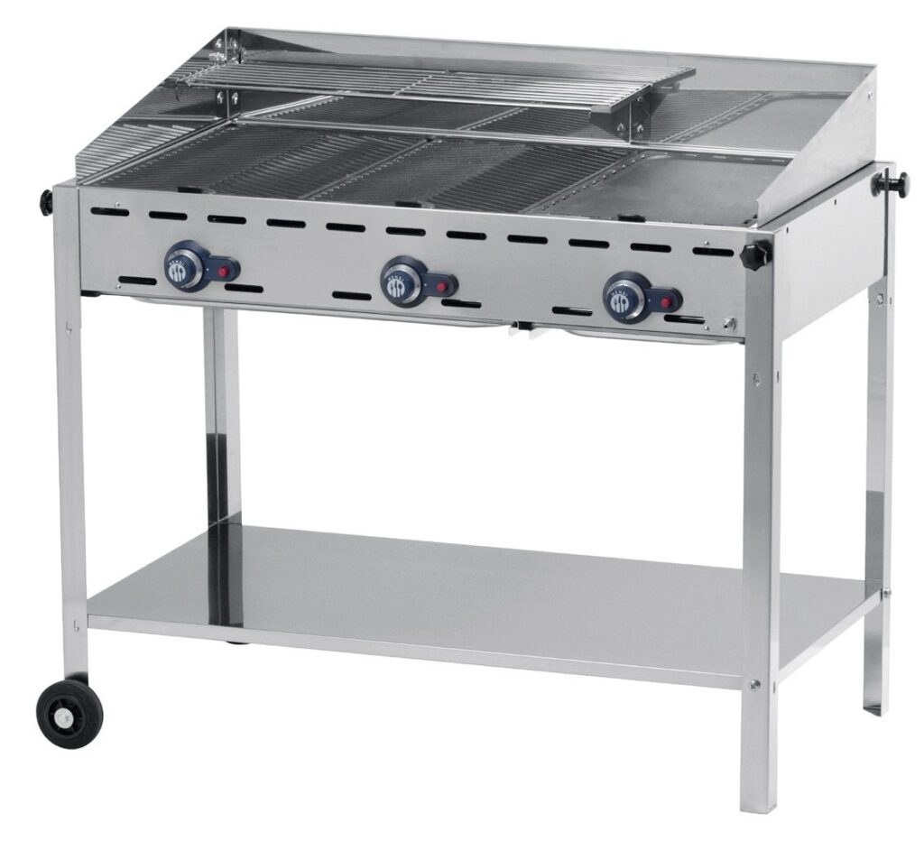 Grill gazowy Green Fire 3-palnikowy do profesjonalnej kuchni Hendi 149591