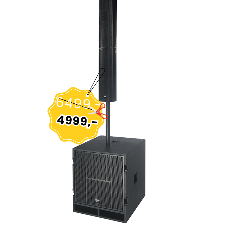 V-TONE BOOSTER profesjonalny aktywny słupkowy system nagłośnienia 760W RMS wzmacniacz DSP 2x1000W peak